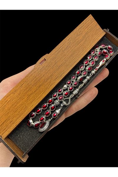 KANUNİ TESBİH Metal Red Enameled Rosary, Men's Rosary, Gift Rosary, Special Wooden Boxed Rosary, Special Rosary