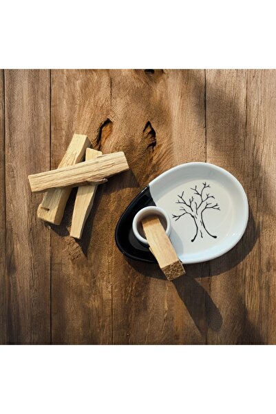 Lara Karma Seramik El Yapımı Yaşam Ağacı Sembollü Palo Santo Tütsülük & 40 Gr...