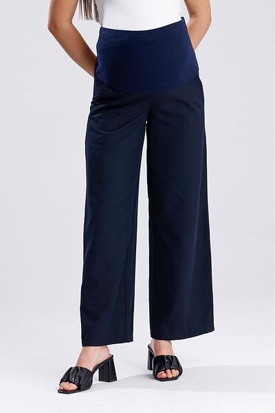 KATLİN MATERNİTY WEAR Pregnant Loose Wide Leg Viscose Fabric Trousers Adjustable Waist