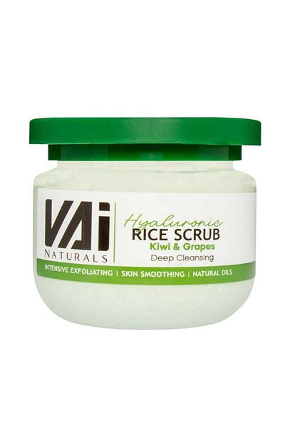 vai naturals Rice Scrub Kiwi and Grapes with Panthenol B5 – Exfoliating Facial Scrub for Glowing S