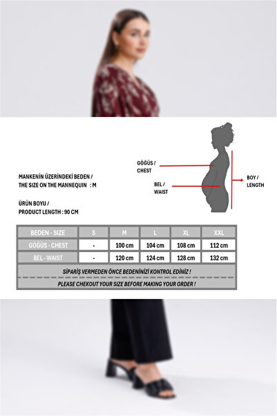 KATLİN MATERNİTY WEAR Maternity Floral Pattern Lined Chiffon Tunic