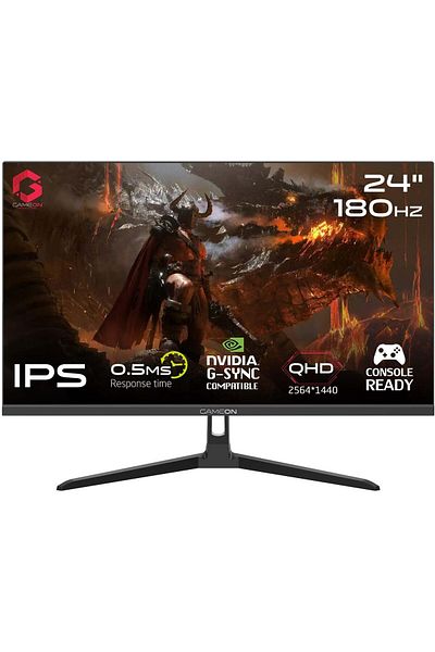 GAMEON GOAE24QHD180IPS 24 Inch Gaming Monitor, 2K QHD IPS, 180Hz, 0.5ms, 2.1 HDMI, Built in Speakers, Black