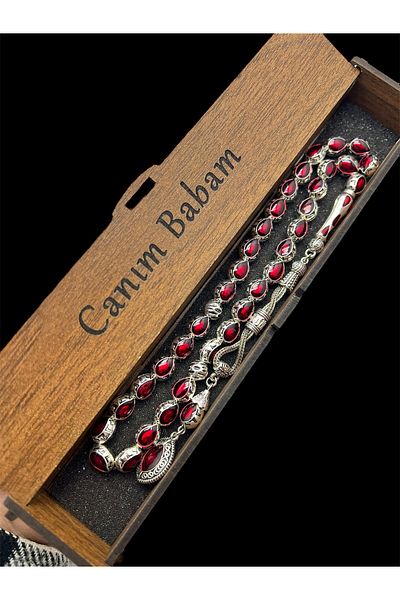 KANUNİ TESBİH Metal Red Enameled Rosary, Men's Rosary, Gift Rosary, Special Wooden Boxed Rosary, Special Rosary