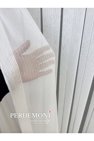 PERDEMONİ Pandaros Desen Tül Perde, 1e3 Sık Pile, Eteği Kurşunlu, Ütü İstemez...
