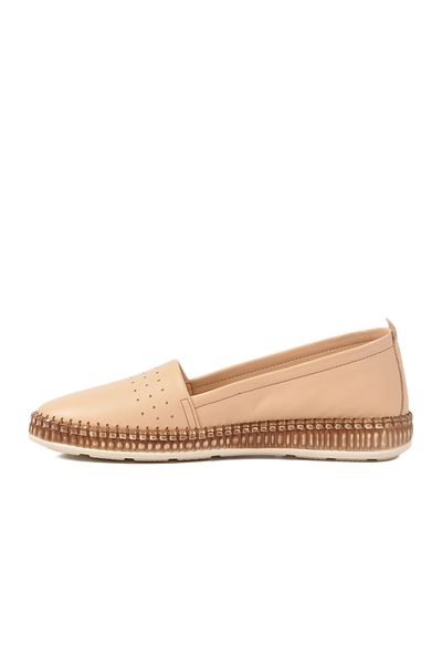 Bulldozer Beige Genuine Leather Women's Casual Shoes 231747   Z