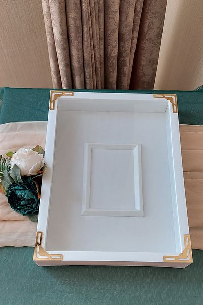 Verda Çerçeve إطار ذاكرة تخزين الورد مقاس 30 × 40 سم مع قسم صور - صندوق ورد بإطار ذاكرة مقاس 6 سم