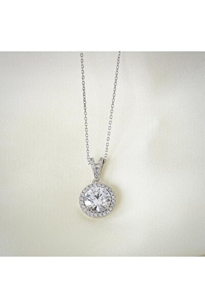 Mia Vento Effective Diamond Yeni 3 Karat Oval Gümüş Kolye