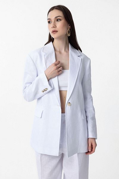Antioch White 100% Linen Women's Blazer Jacket