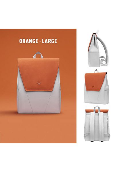 delis Unisex Backpack, Vivian Gt2364, White/orange