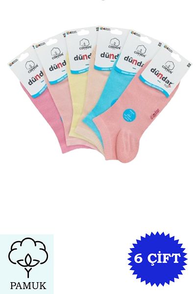 Dündar Women's Combed Plus 4 Season Booties 6 Pack