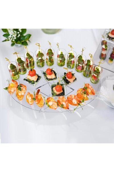 Generic Acrylic Display Stand, Buffet Serving Tray Riser for Cupcakes, Pastries, Appetizers (16"x16")