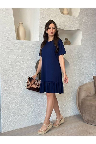 DE'VESTA ROCHIE PREMIUM ȚESĂTURĂ MODAL SPECIAL LICHRA VOLAN GÂT BICICLETA DE VARĂ ȘI DE PRIMĂVARĂ CONFORTABLE ȘI DE ZILNIC
