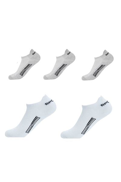 delis Set of 5 Pairs of Socks for Men, Ss021, Grey/White, Universal Size