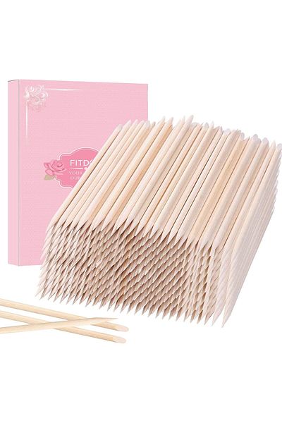 LA PERLA TECH 500 Pics Orange Wood Stick Cuticle Pusher Wooden Cuticle Remover with Double Sided