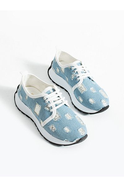 ALEMDAR AYAKKABI Pantofi de damă SPARK Blue Denim Sparkling