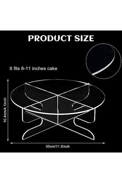 Generic 2 Pcs Acrylic Cupcake Stand, 11.8" Round Cake Holder for Party, Wedding, Bakery Display