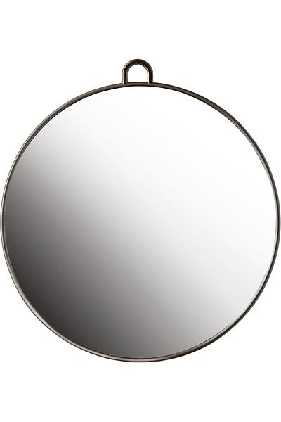 LA PERLA TECH Professional Portable Black Hairdressing Mirror 28cm Round round Mirror with Handle in Black