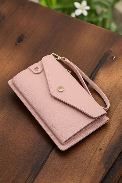 HFKY Unisex Wallet with Hand Strap, Phone Holder and Money Compartment. Powder Wallet Ry1005