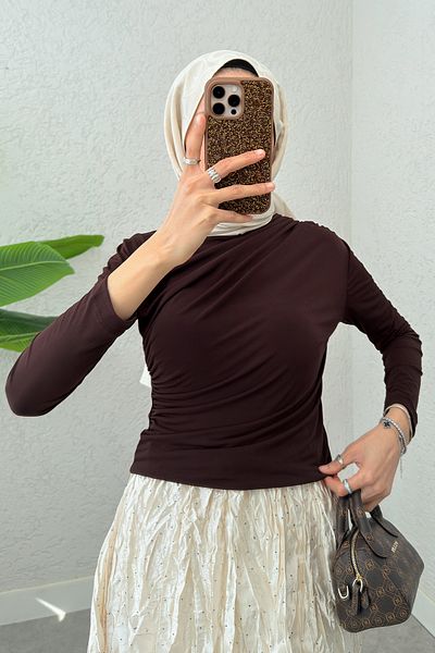Salih Çelebi Μπλούζα Hijab Gathered 24204 - ΚΑΦΕ