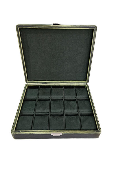 ÖZER KUTU Deri Lüx 15 Li Saat Çantası,Kutusu,Kilitli