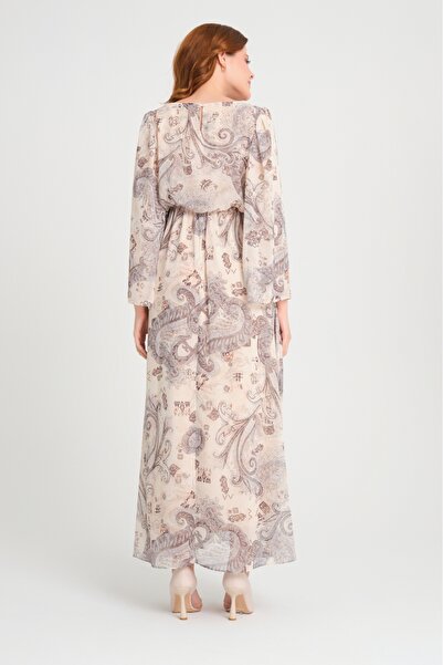 KATLİN MATERNİTY WEAR Hamile İçi Astarli Şifon Elbise