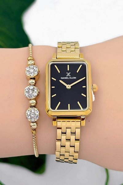 Daniel Klein Steel Cord Women Wrist Watch 3 Atm Water Resistant Gold Zmdk1187