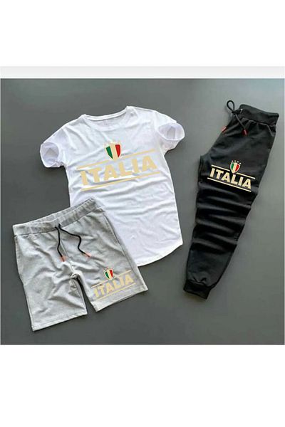 PAVRO Men's Oversize Tracksuit Set Itl Printed Tracksuit Set