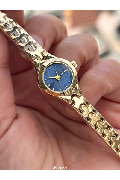 Bonicce Brand Yellow Color, Black Dial, Retro Vintage Minimal Case Women's Wristwatch Gift