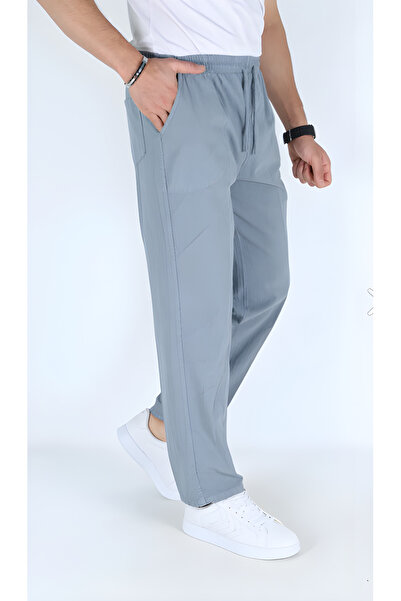 BK بنطال رجالي عالي الجودة مصنوع من القطن بنسبة 100% مع جيب وخصر مطاطي مريح م...