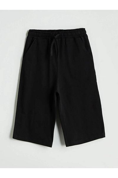 LC Waikiki Lcw Kids Black Elastic Waist Boys' Shorts