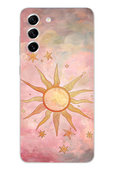 moonset Samsung Galaxy S22 Uyumlu Güneş Tasarımlı Baskılı Şeffaf Telefon Kılıfı