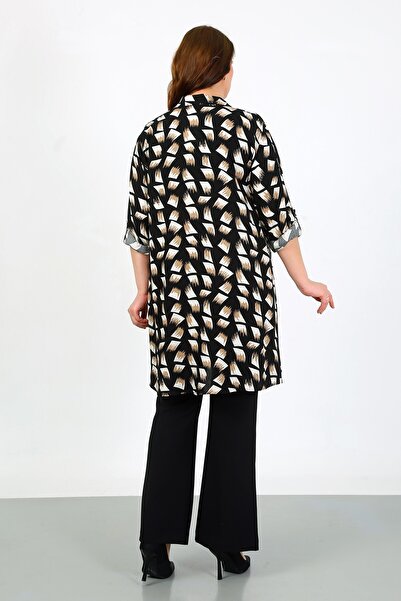 By Alba Collection Жіноча чорна візерунчаста бавовняна віскозна туніка великого розміру