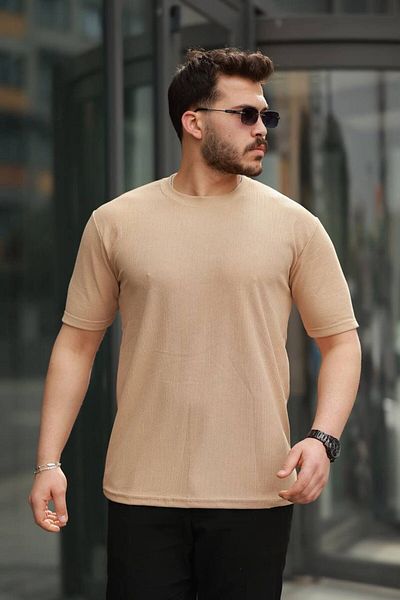 JACK CAPRİO Ανδρικό μπλουζάκι με λαιμόκοψη Crew Neck Νέα Σεζόν Κανονική Lycra Polyamide