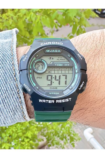 Jaga 10 Atm Waterproof Silicone Cord Men's Wrist Watch with Chronometer