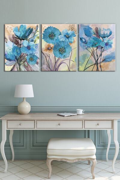 Morfil Sanat Atölyesi Plavi akvarel cvetni umetnički set za slikanje na platnu