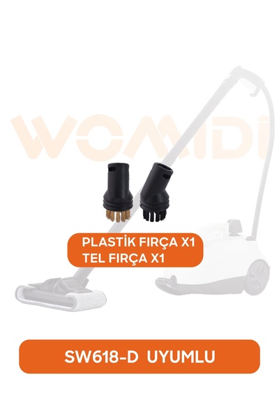 womidi SW618-D Buharlı Temizlik Makinesi Fırça Seti Aksesuarı
