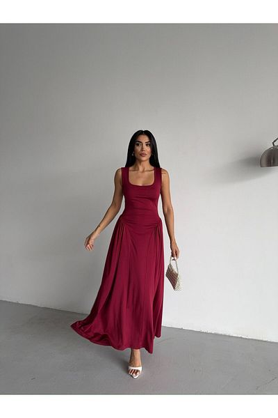 Ekim Store Rochie cu fustă cu balon cu bretele groase