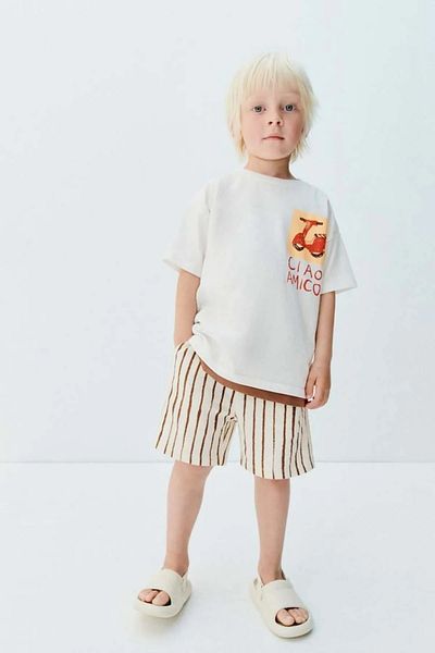 Daisy Dolly Boy's Back Print Detailed Cotton Bottom Top Set