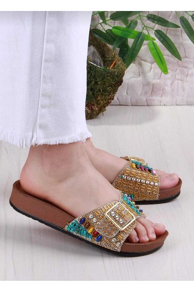 Pienn Women's Single Buckle Stone Slippers