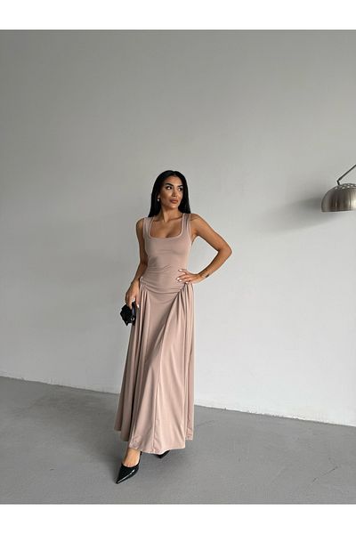 Ekim Store Thick Strap Balloon Skirt Dress