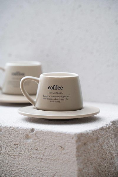ACAR 7459 Blush 2 Piece Coffee Cup Set Water Green
