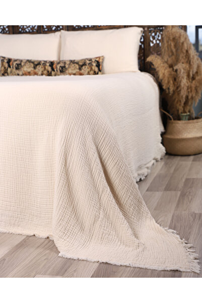 Natural Meet Maya Battal Boy Çift Taraflı %100 Pamuk Müslin Örtü (230*250 CM)yatak Örtüsü,battaniye,pike