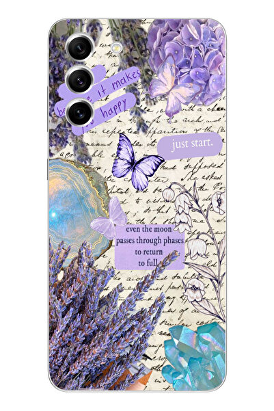 moonset Samsung Galaxy S21 FE Uyumlu Just Start Tasarımlı Baskılı Şeffaf Tele...