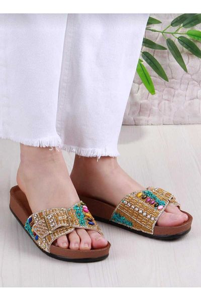 Pienn Women's Single Buckle Stone Slippers