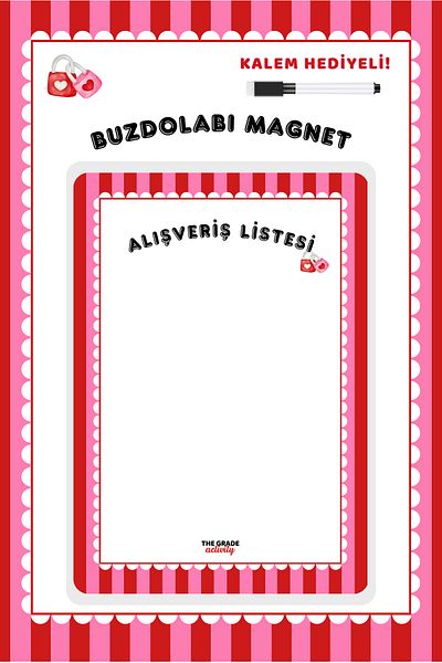 The Grade Summer Sil Striped Shopping List Magnetic Refrigerator Planner Magnet Note Holder Fridge Note Holder