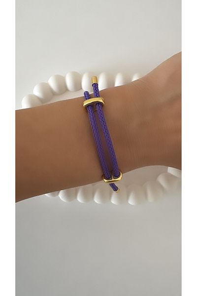 LeyyaJewelry Purple Thick Drawstring Steel Bracelet