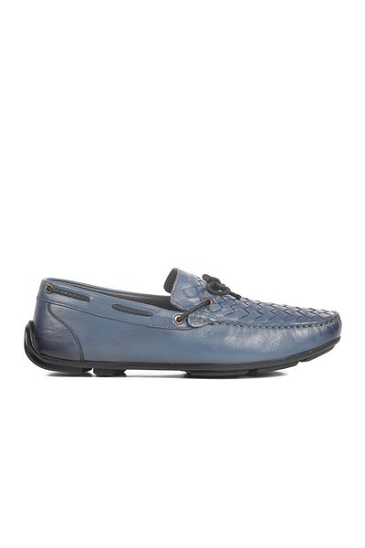 AYAKMOD Blue Genuine Leather Men's Casual Shoes 2Y0173-163 m