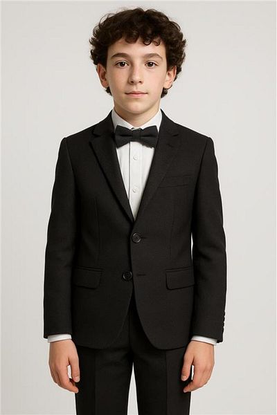 SIRRI 1-12 Years Boy Black Takam Dress - 4 Pieces