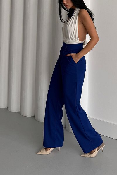 İstangül Butik Belt Double Button Full Lycra Palazzo Trousers