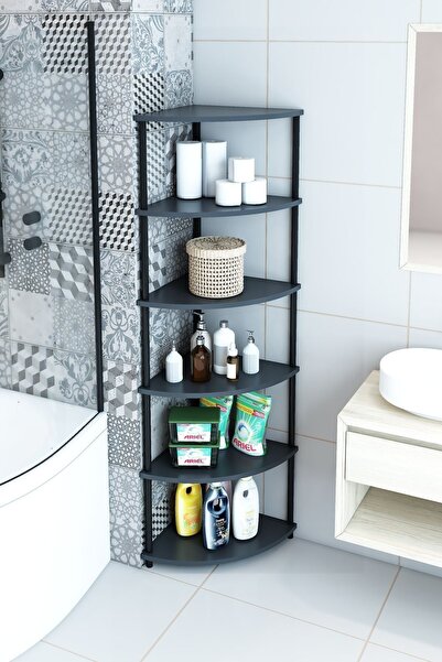 Modalanka 6 Raflı Köşe Banyo Dolabı Banyo Kileri Banyo Düzenleyici Banyo Rafı...